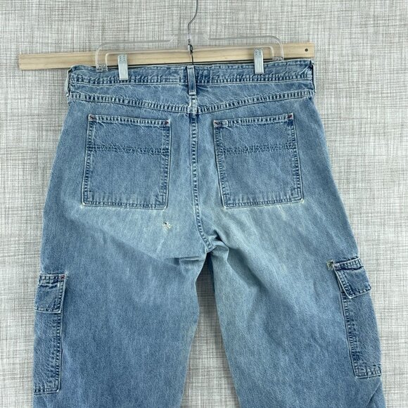 Abercrombie & Fitch Vintage Cargo Jeans Mens XLDistressed Blue *Flaw* 2916 - Picture 7 of 15